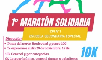LLEGA LA PRIMERA MARATN SOLIDARIA A BENEFICIO DEL CFI N 1 DE VILLA GESELL